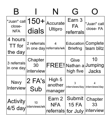 Super Troopers Bingo Card