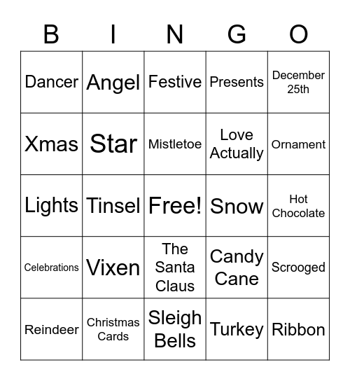 Christmas Bingo Card