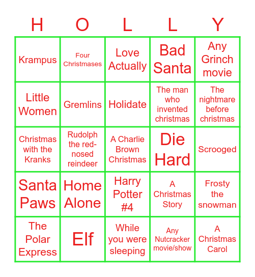 Christmas Bingo! Bingo Card