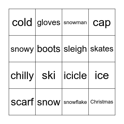 Winter Bingo Card