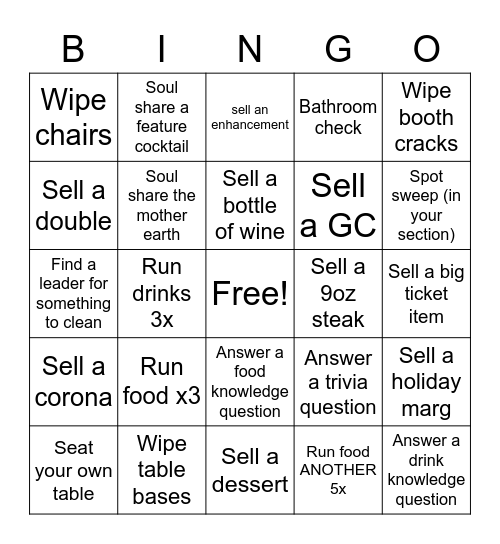 Earls! Bingo Card