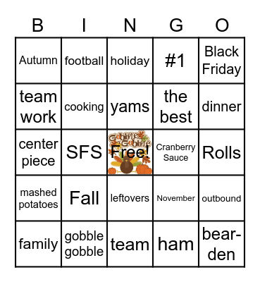 Thanksgiving Bingo Card