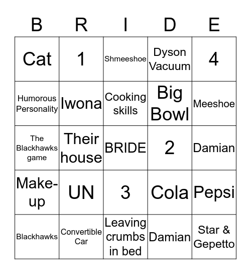 Iwona & Damian Fidowski Bingo Card