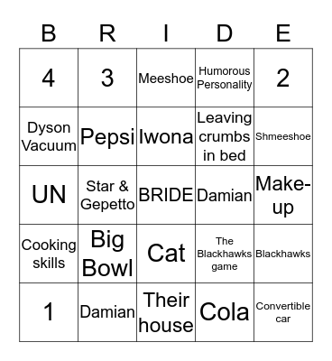 Iwona & Damian Fidowski Bingo Card