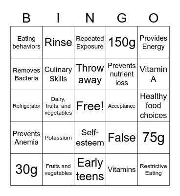 Group Project Bingo Card