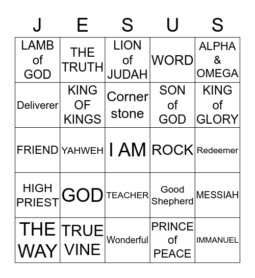 HE IS...   Bingo Card