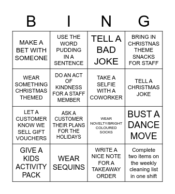 WORKPLACE BINGO Card