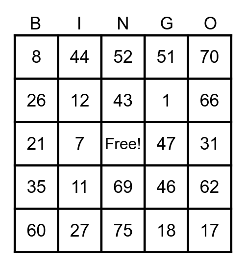 PCBingo_353012 Bingo Card