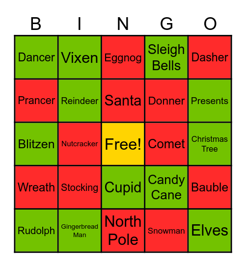 Christmas Bingo Card