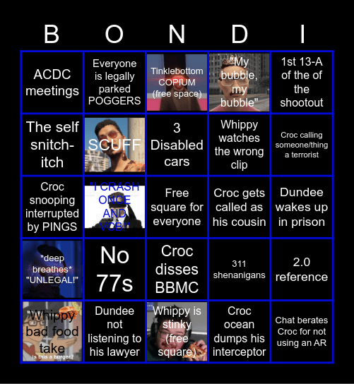 Terrorist Dundee Arc pt. 69 / The Crocodile returns Bingo Card