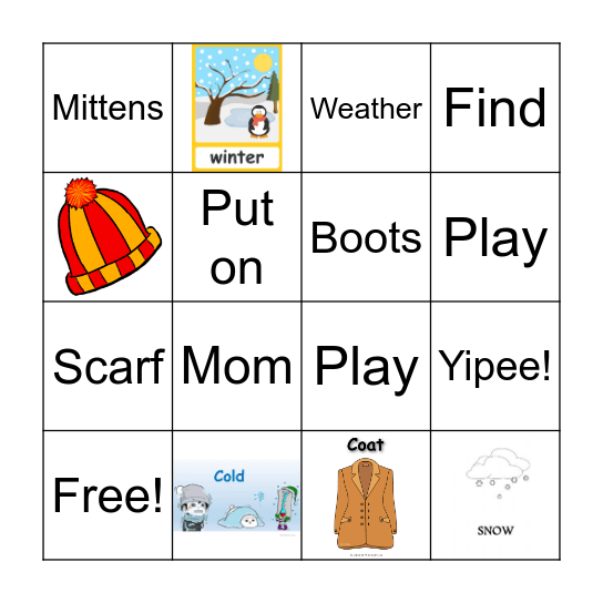 Winter Weather Bingo Card