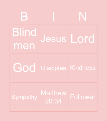 Compassion Bingo Card