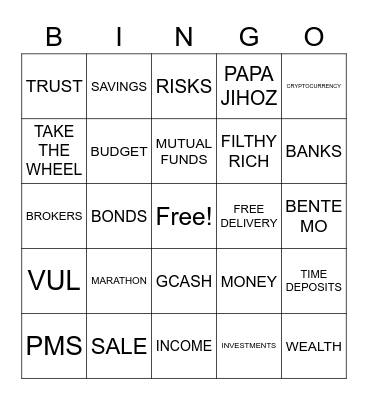 UP PMS FINANCE TALK BINGO Card
