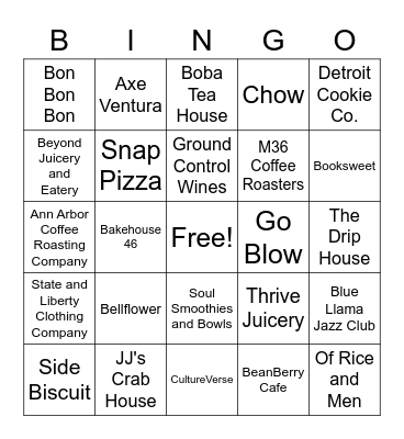 Been There Bingo Card