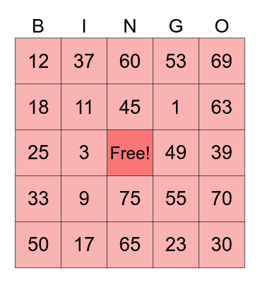 Rose Yvette Leynes Bingo Card