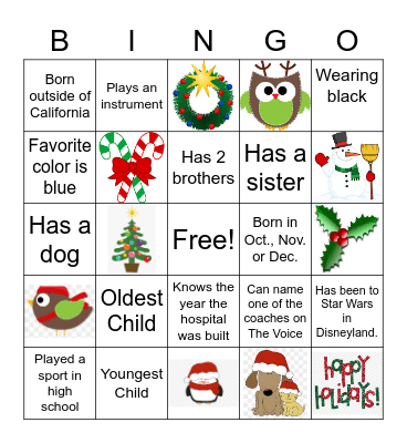 Rehab Services Name Bingo Card