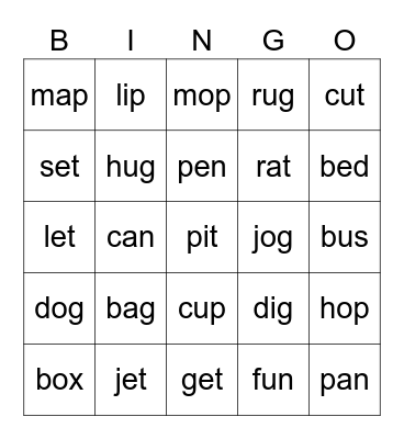 Sound It Out Bingo Card