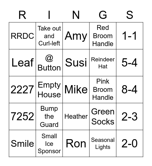 Mixed Curling Rings Bingo Card