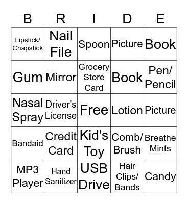 What's in Your Purse? BINGO Card