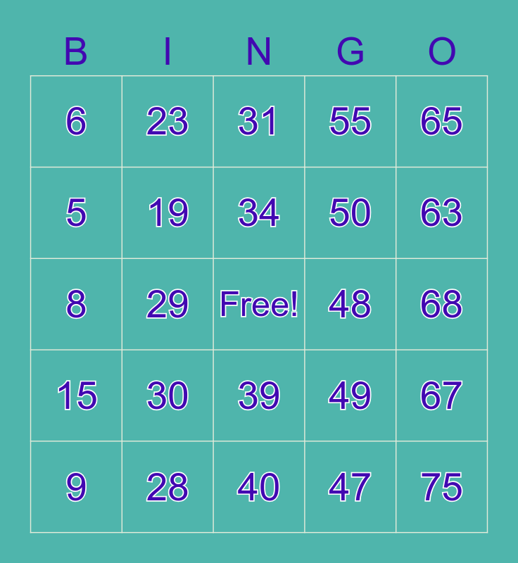 PCBINGO_349224 Bingo Card