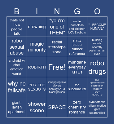 BINGO: Become Human Bingo Card