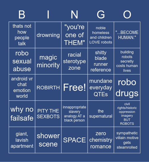 BINGO: Become Human Bingo Card