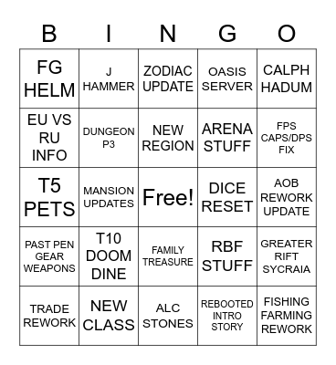 CALPHE:ON BALL Bingo Card