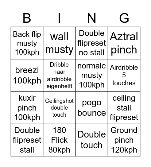 Freestyle bingo Card