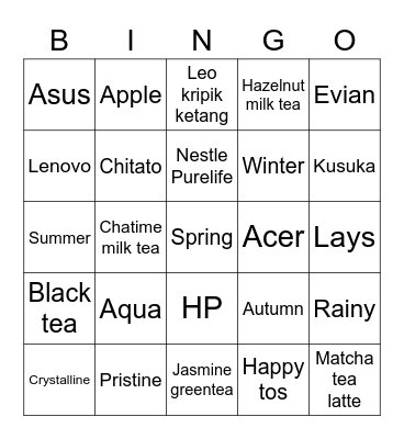 Punya Erza Bingo Card