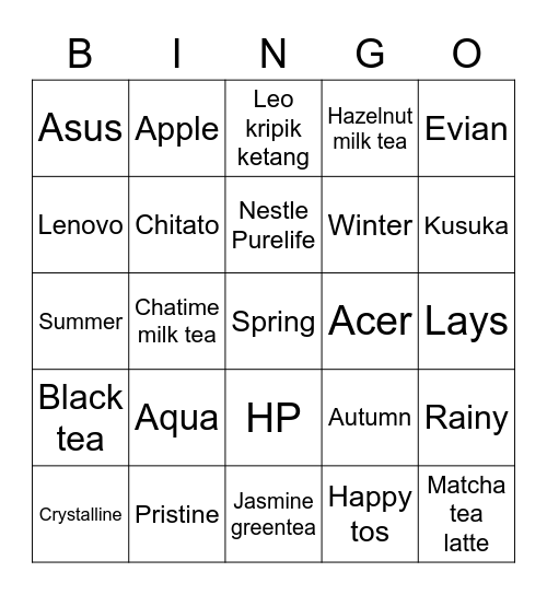 Punya Erza Bingo Card