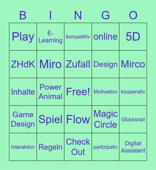 Games go 5D Bingo Card