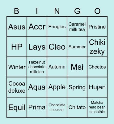 nean’s bingo board Bingo Card