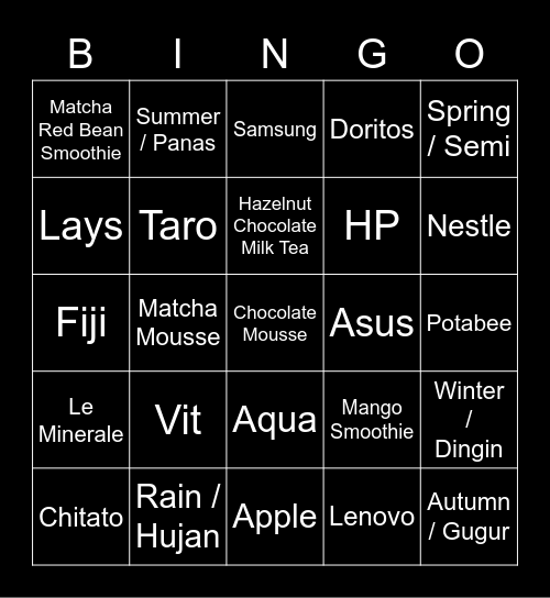 Fahmuy Bingo Card