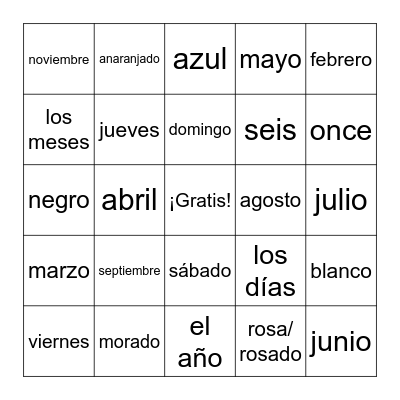 Unit 1 & 2 Review Bingo Card