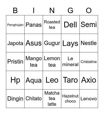 Shinka Bingo Card