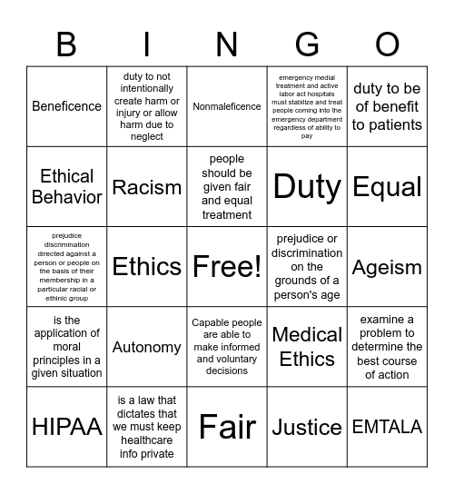 STEM Bingo Card