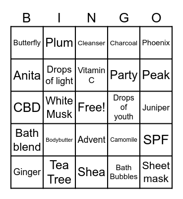 Bodyshop Bingo Card