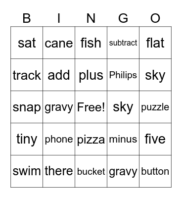 2nd Bingo Nov/Dec 2021 1st grade Bingo Card