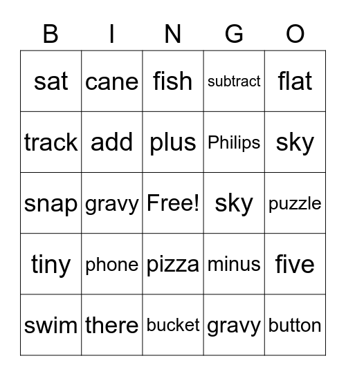 2nd Bingo Nov/Dec 2021 1st grade Bingo Card