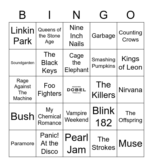 v40 Alt Rockers Bingo Card