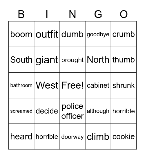 RM 2nd L26 Bingo Card