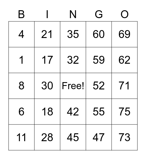 PCBINGO_351270 Bingo Card