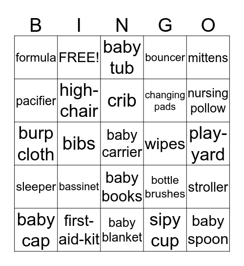 BABY BINGO Card