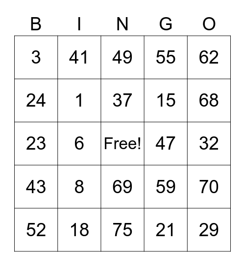 TeamCarl_Chris_353036 Bingo Card