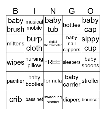 BABY BINGO Card