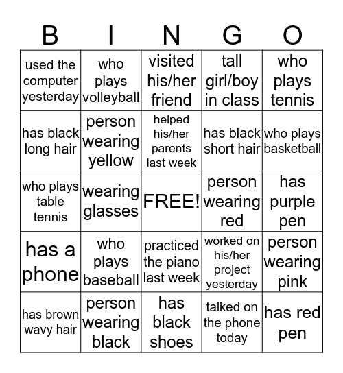 Review Bingo Card