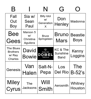 v87 Dancing Songs Bingo Card
