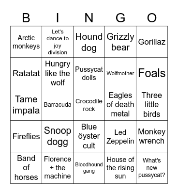 Animals Bingo Card