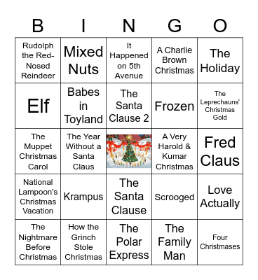 Christmas Movie Bingo Card