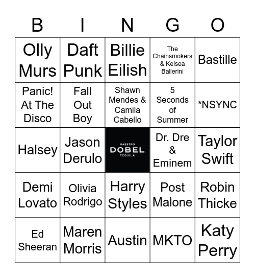 v88 Pop 2k Bingo Card